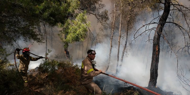 Καταστροφικές πυρκαγιές: Επιφυλακή όλη τη νύχτα σε Πεντέλη, Μέγαρα και Σαλαμίνα δυνάμεις της Πυροσβεστικής – Έτοιμες να επιχειρήσουν, αν χρειαστεί | ΦΩΤΟ